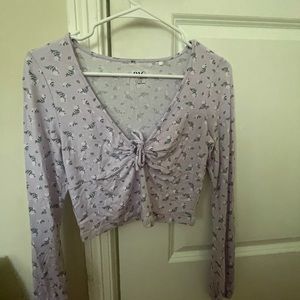 purple floral top